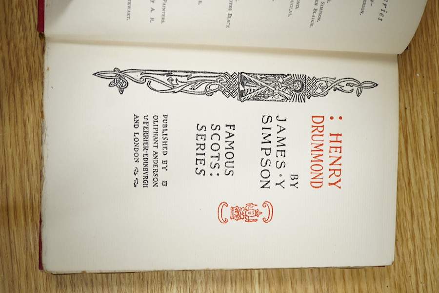 Famous Scots series - 41 volumes (ex42), original gilt cloth, cr.8vo. 1896. * Boswell, Adam Smith, Livingstone et al